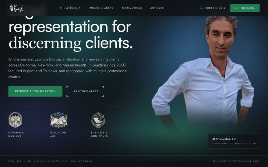Law homepage concept