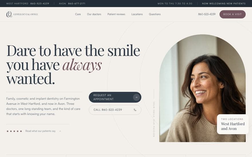 Dentistry homepage concept
