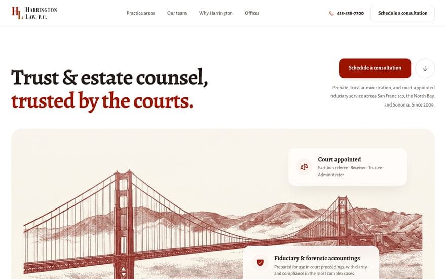 Law homepage concept