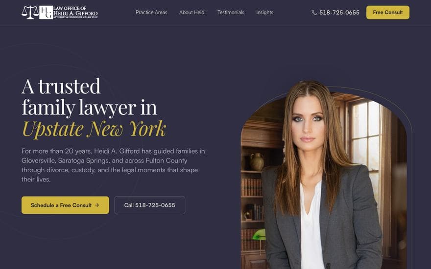 Law homepage concept