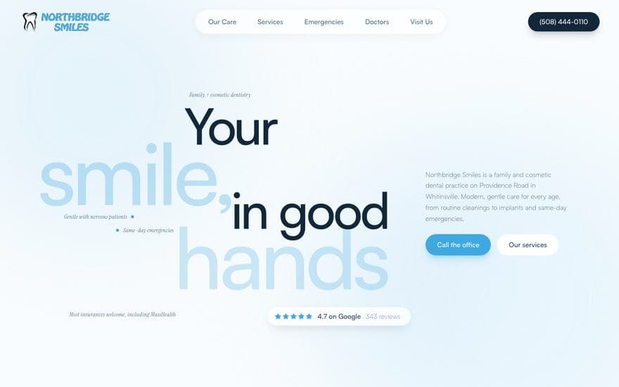 Dentistry homepage concept