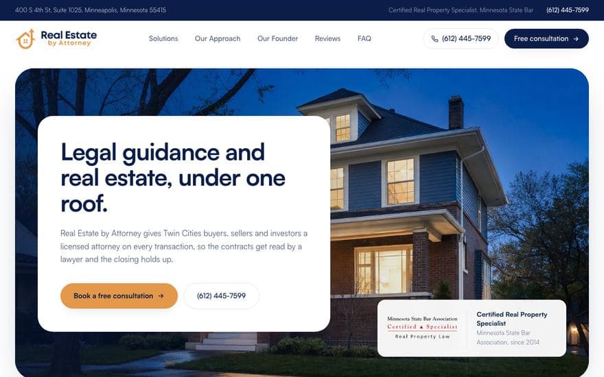 Law homepage concept