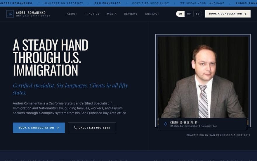 Law homepage concept
