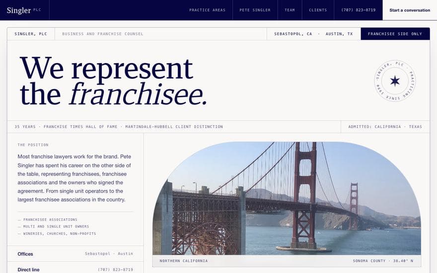 Law homepage concept