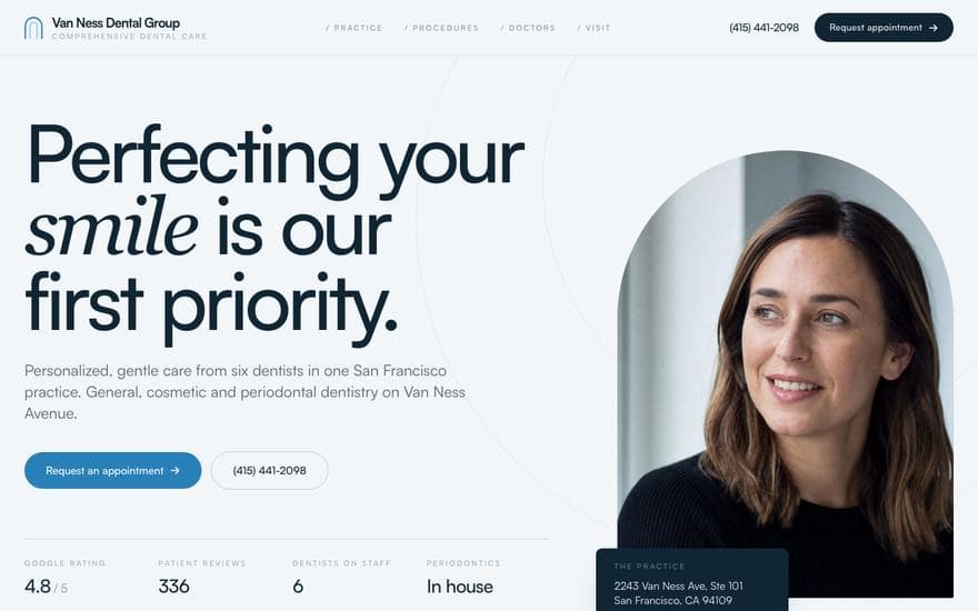 Dentistry homepage concept