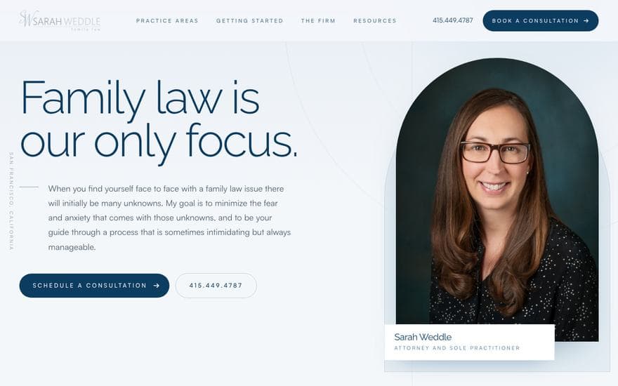Law homepage concept