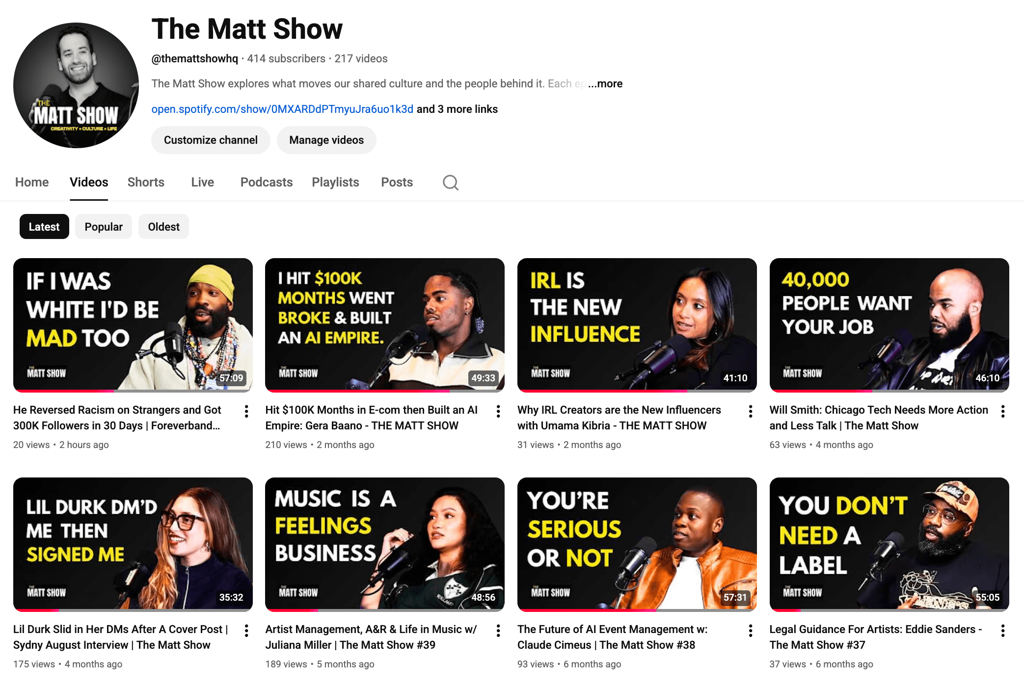 The Matt Show YouTube channel