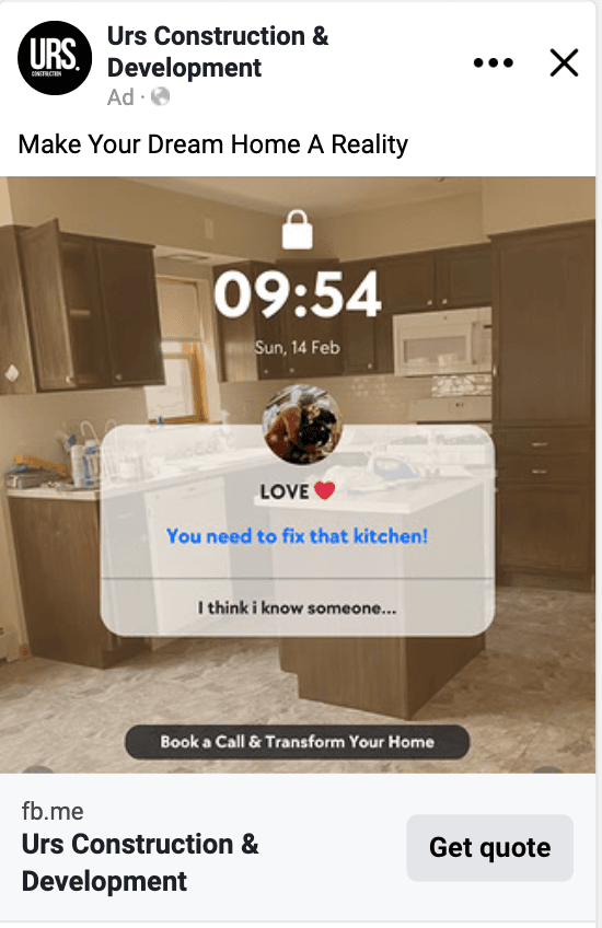 URS Construction Instagram reel — Before/After kitchen renovation