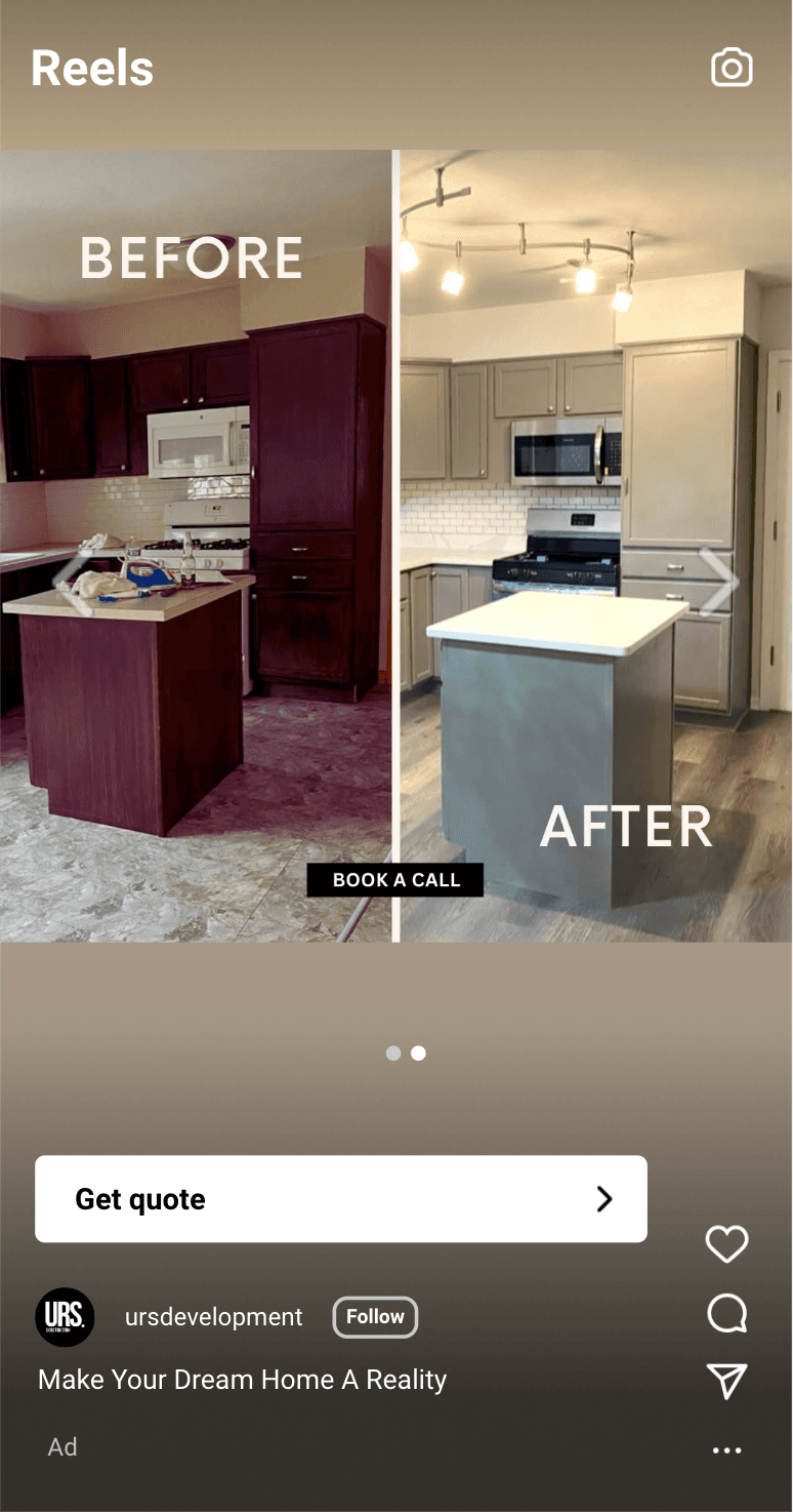 URS Construction Facebook ad — Make Your Dream Home A Reality